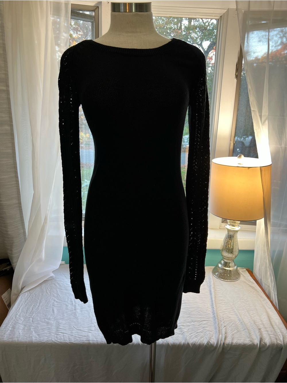 Roxy Black Long Sleeve Knit Bodycon Dress